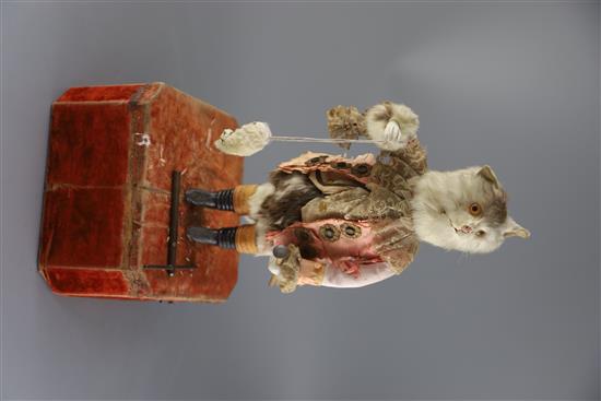 Roullet & Decamps. A 19th century French cat automaton, base 9.5 x 9.5in., overall height 20in.